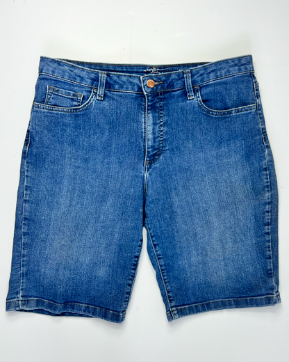Lee Riders Midrise Mid Blue Denim Midi Shorts - UK14