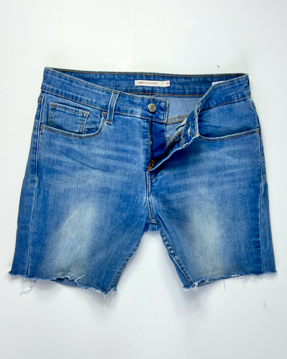 Levi's Light Blue Skinny Fit Midi Denim Shorts - UK 10