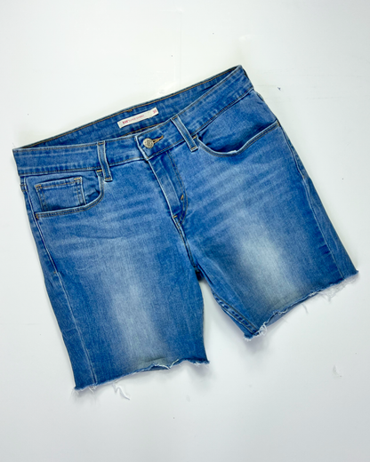 Levi's Light Blue Skinny Fit Midi Denim Shorts - UK 10
