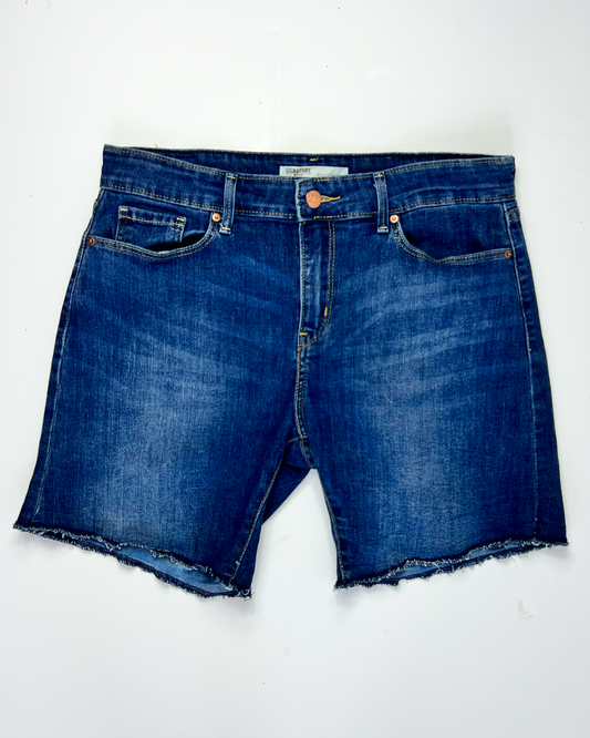 Levi's Dark Blue Signature Denim Midi Shorts - UK8