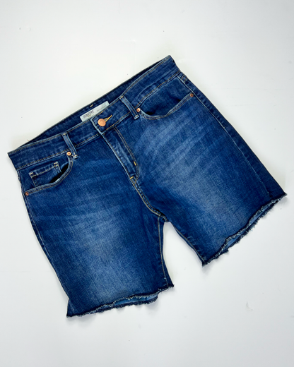 Levi's Dark Blue Signature Denim Midi Shorts - UK8