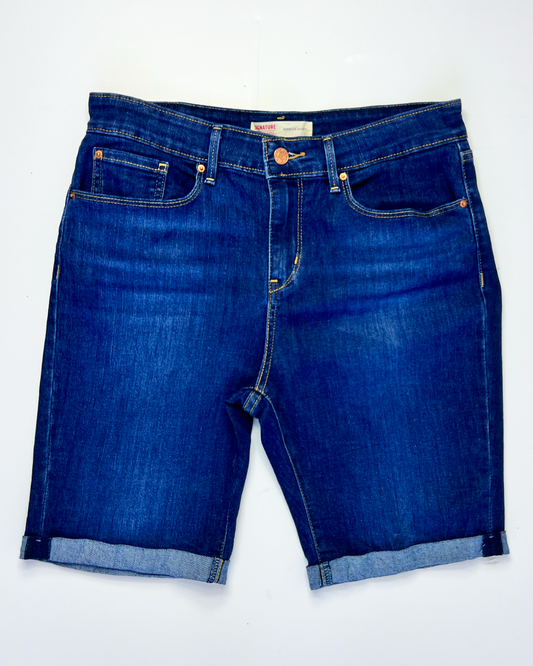 Levi's Dark Blue Signature Denim Bermuda Shorts - UK 10