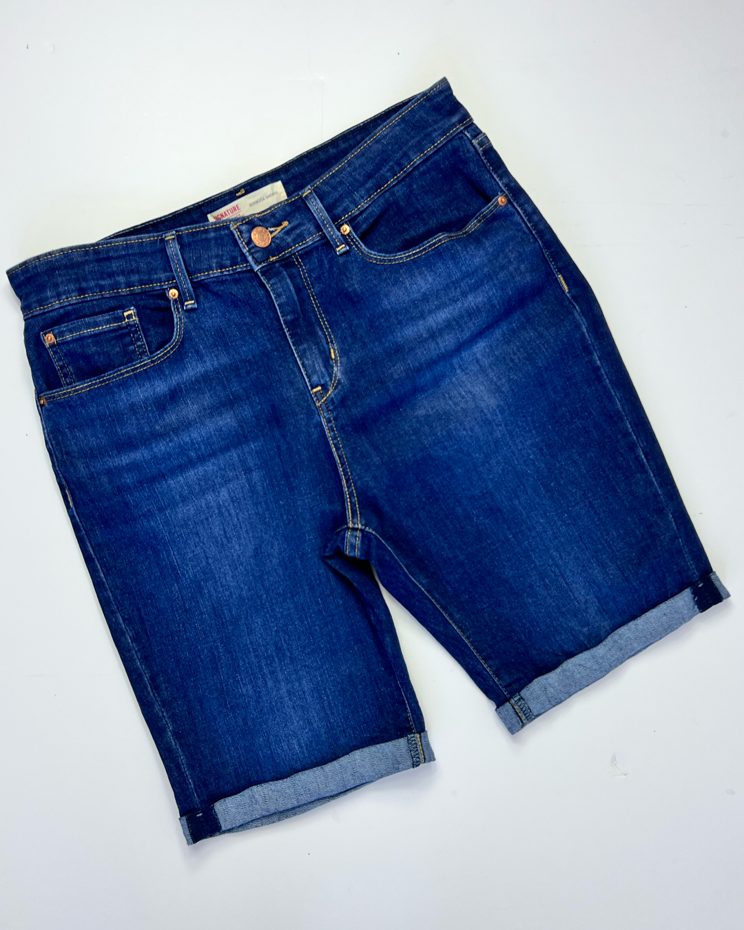 Levi's Dark Blue Signature Denim Bermuda Shorts - UK 10