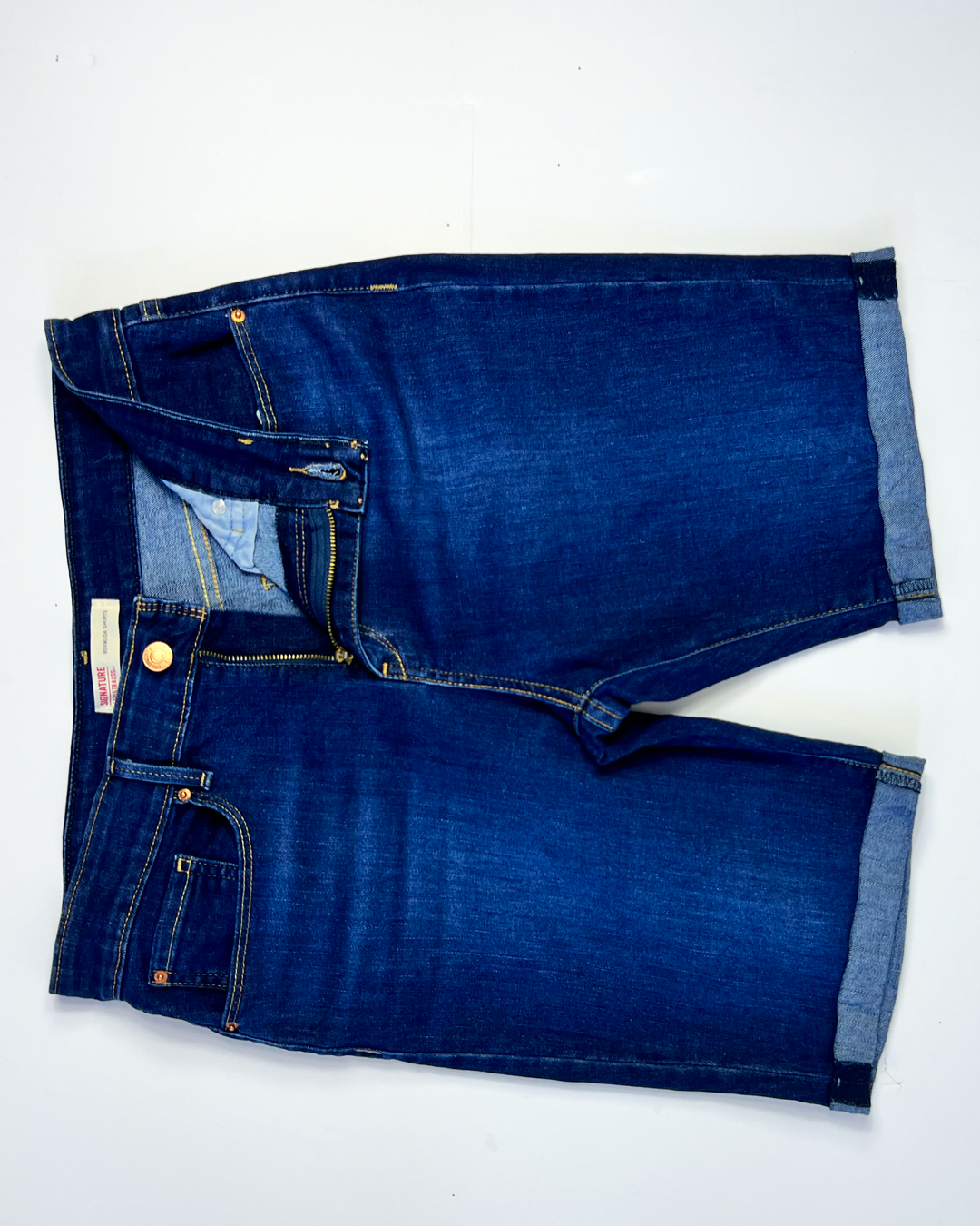 Levi's Dark Blue Signature Denim Bermuda Shorts - UK 10