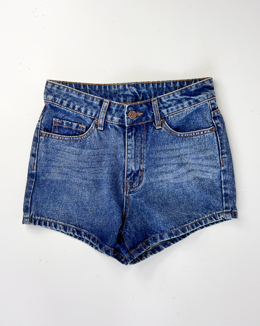 Vintage Mid Blue Levis Short Denim Shorts - UK 6