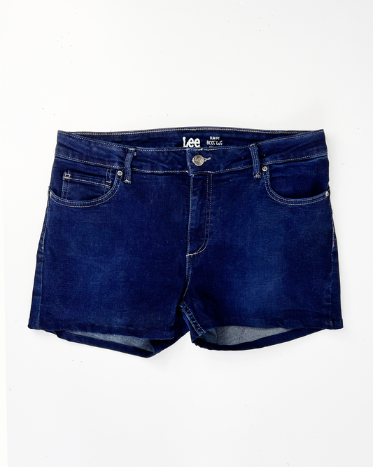 Lee Navy Short Denim Shorts - UK 14