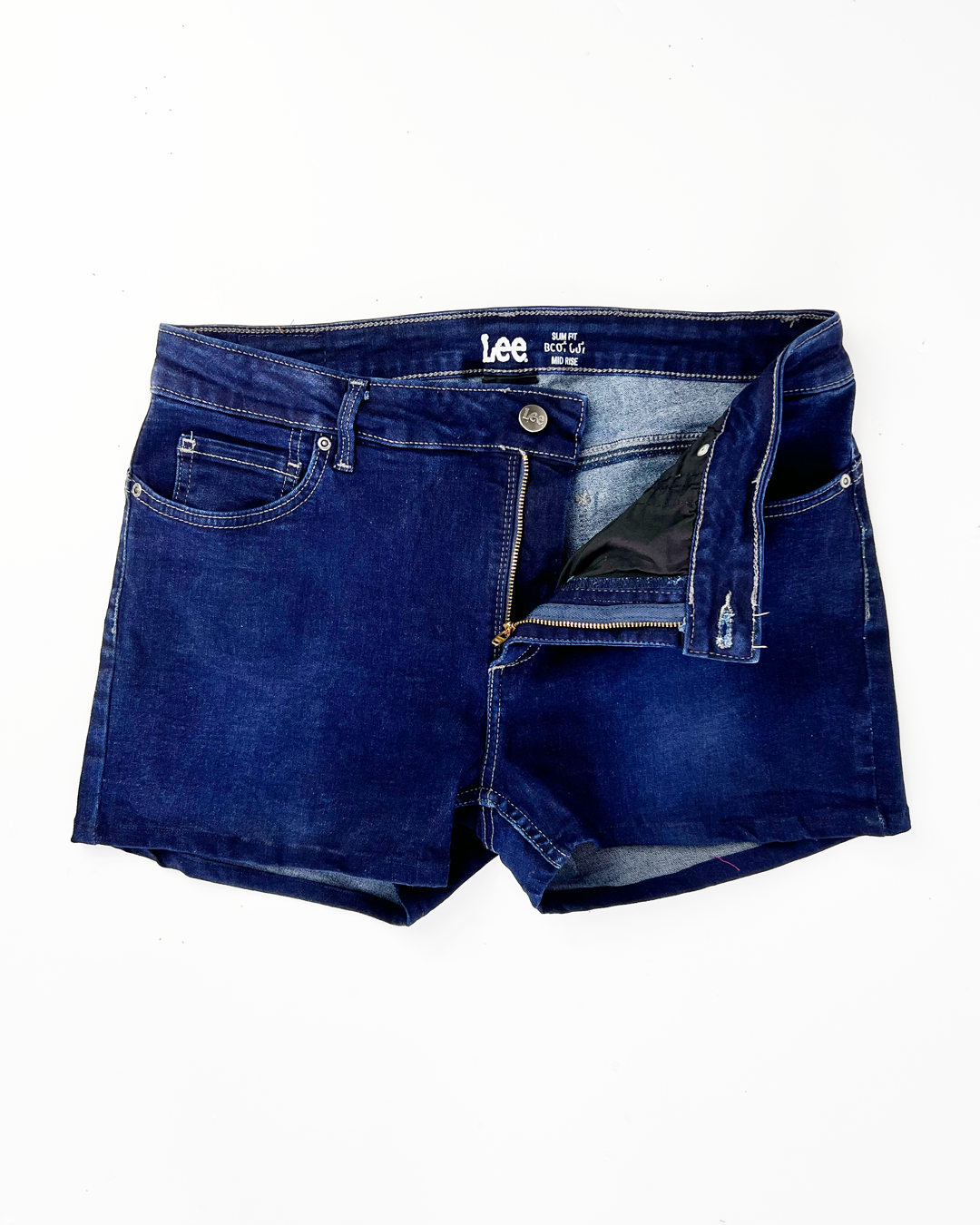 Lee Navy Short Denim Shorts - UK 14