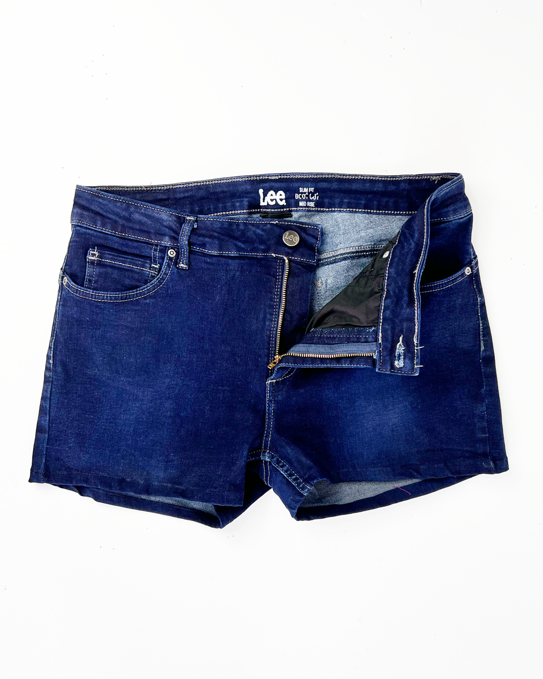 Lee Navy Short Denim Shorts - UK 14