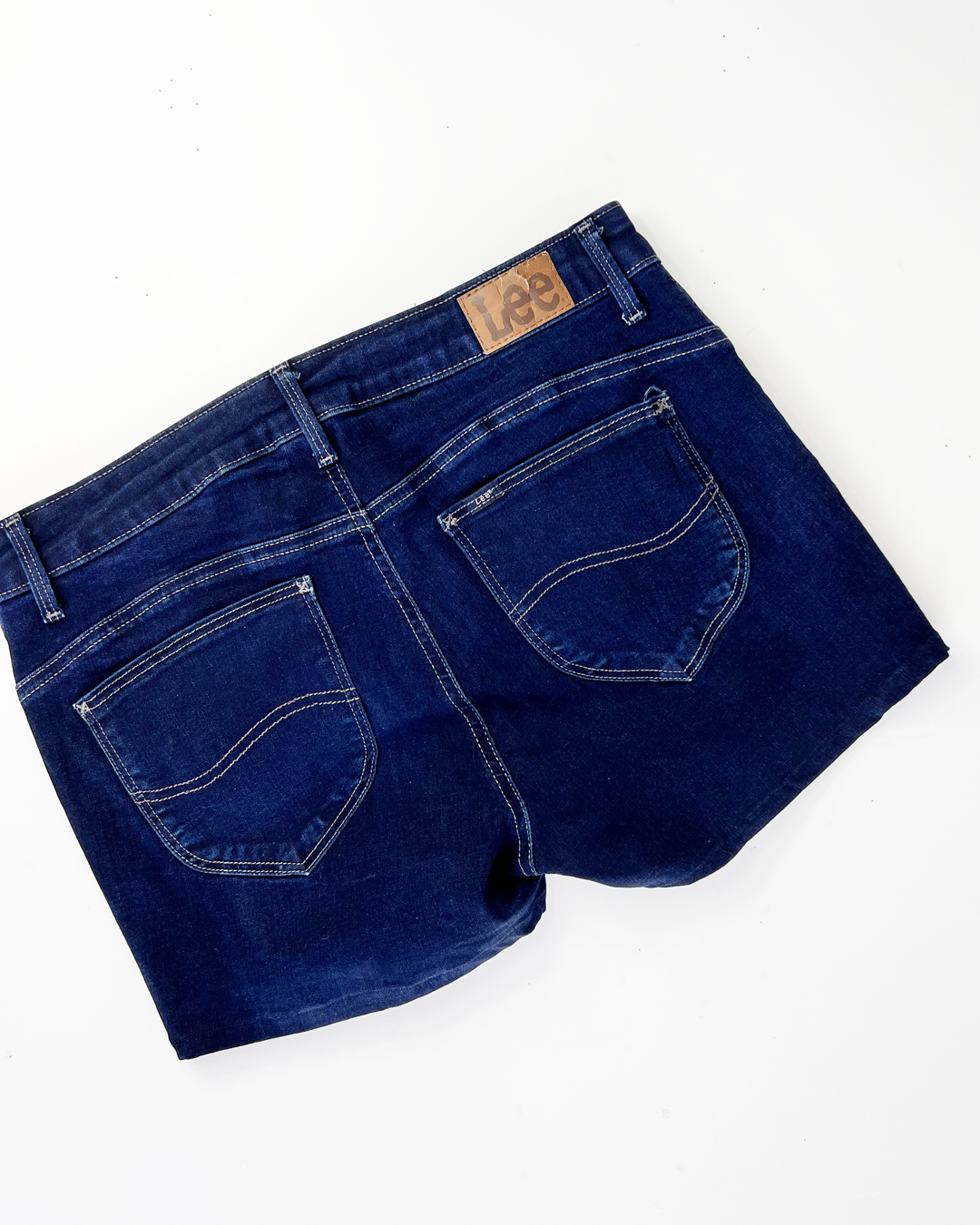 Lee Navy Short Denim Shorts - UK 14
