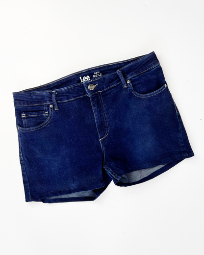 Lee Navy Short Denim Shorts - UK 14