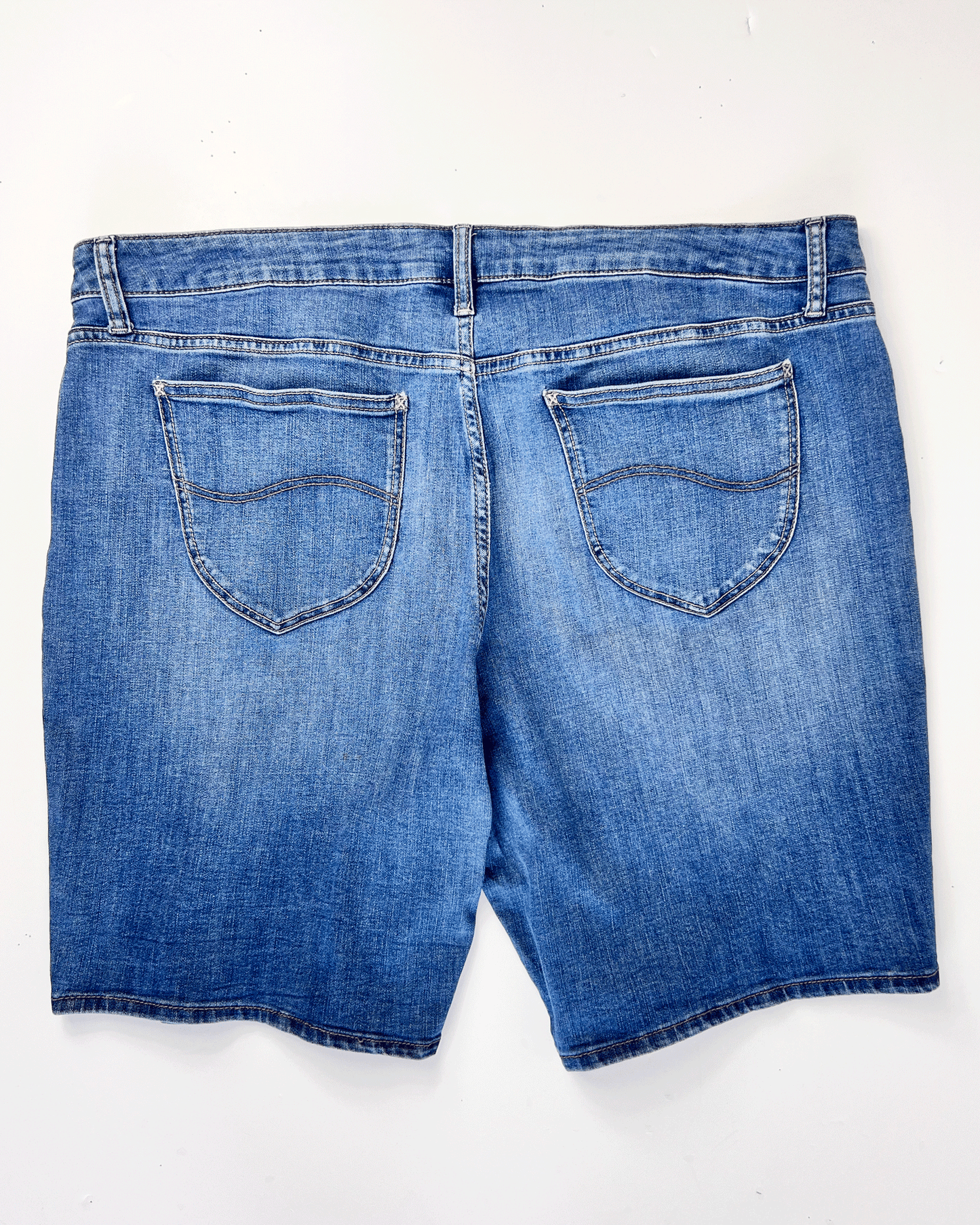 Lee Riders Mid Blue Denim Bermuda Shorts - UK 20
