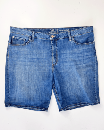Lee Riders Mid Blue Denim Bermuda Shorts - UK 20