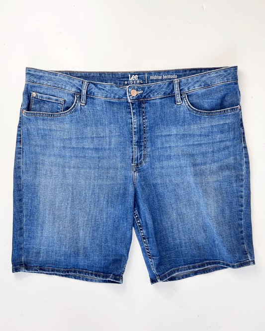 Lee Riders Mid Blue Denim Bermuda Shorts - UK 20
