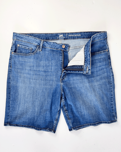 Lee Riders Mid Blue Denim Bermuda Shorts - UK 20