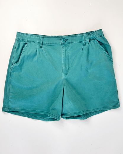 Lee Heritage Turquoise Denim Midi Shorts - UK 18