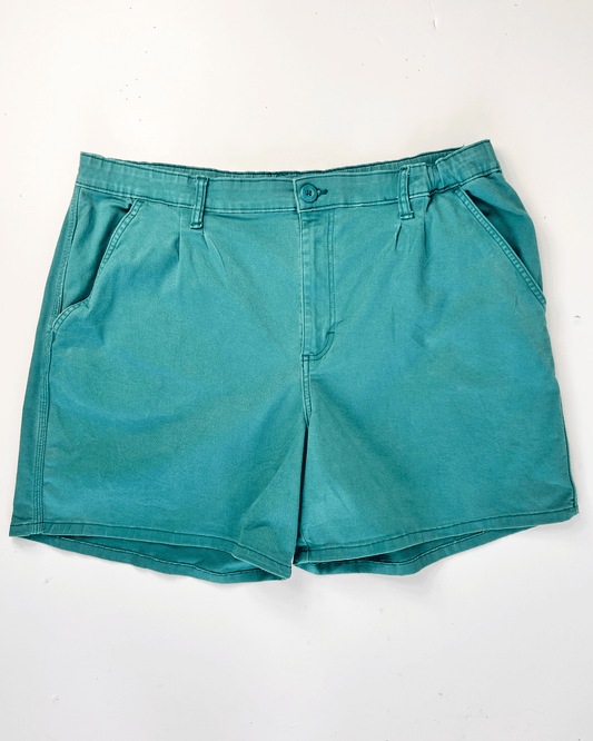 Lee Heritage Turquoise Denim Midi Shorts - UK 18