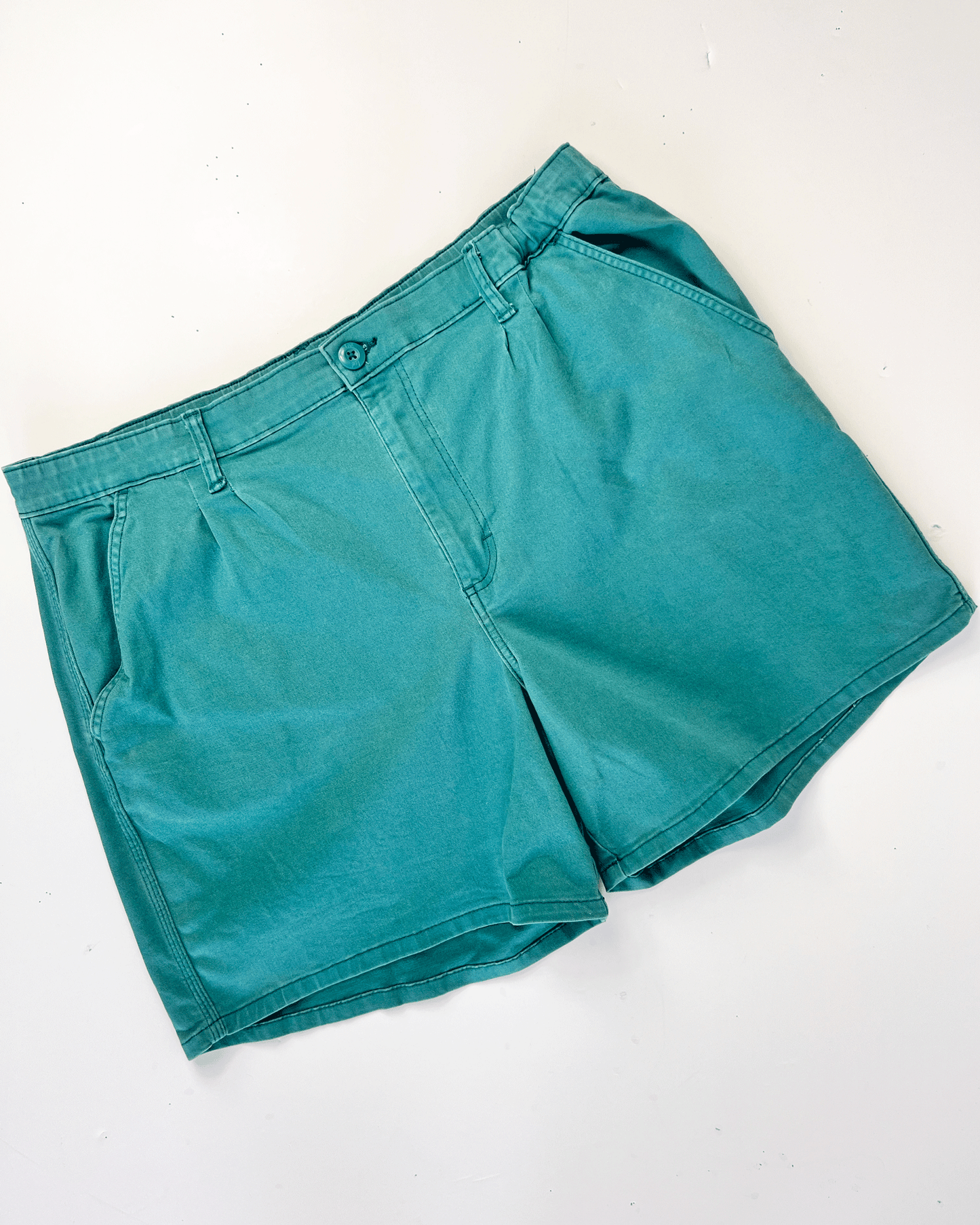 Lee Heritage Turquoise Denim Midi Shorts - UK 18