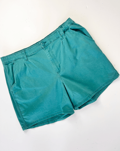 Lee Heritage Turquoise Denim Midi Shorts - UK 18