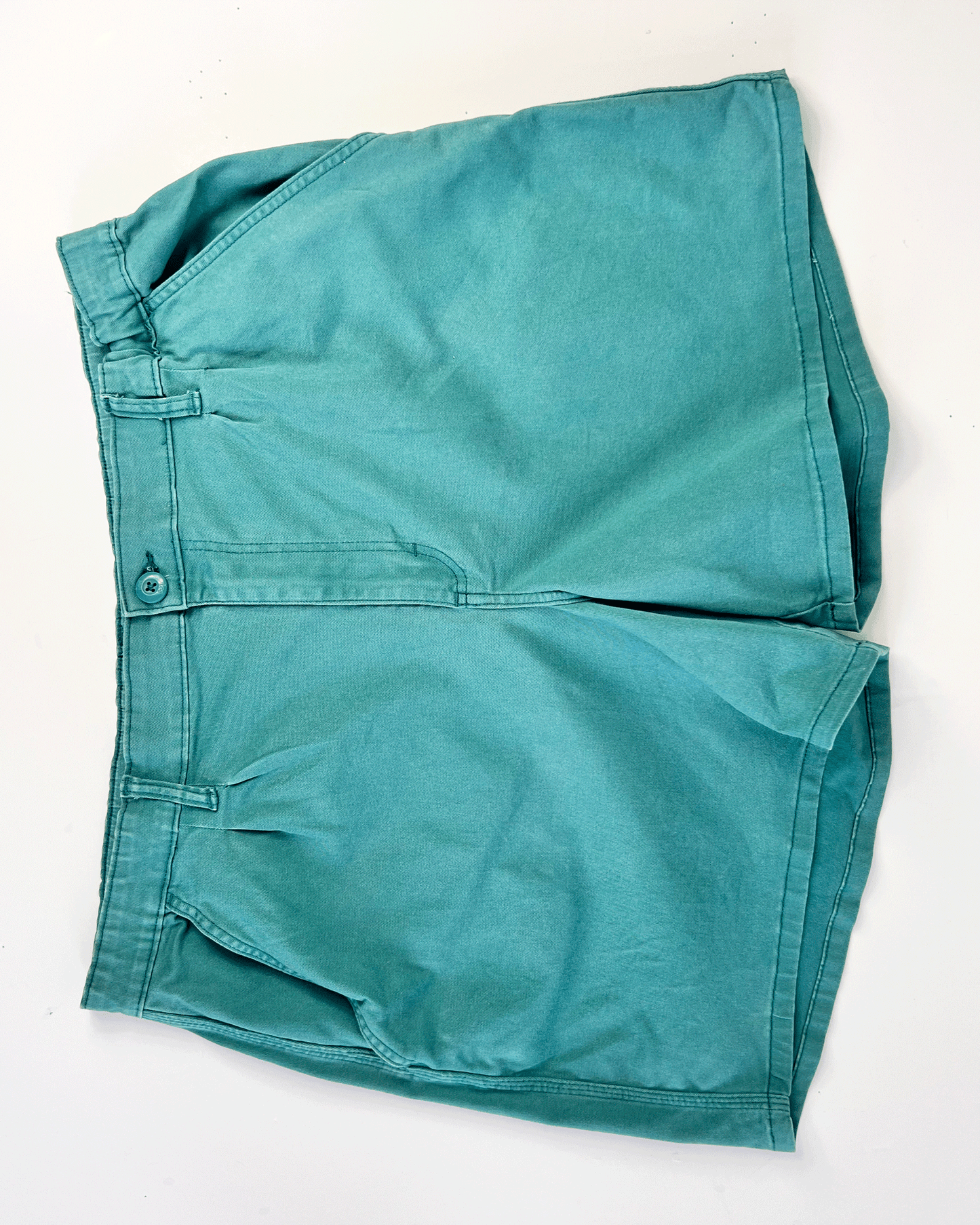 Lee Heritage Turquoise Denim Midi Shorts - UK 18