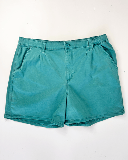 Lee Heritage Turquoise Denim Midi Shorts - UK 18