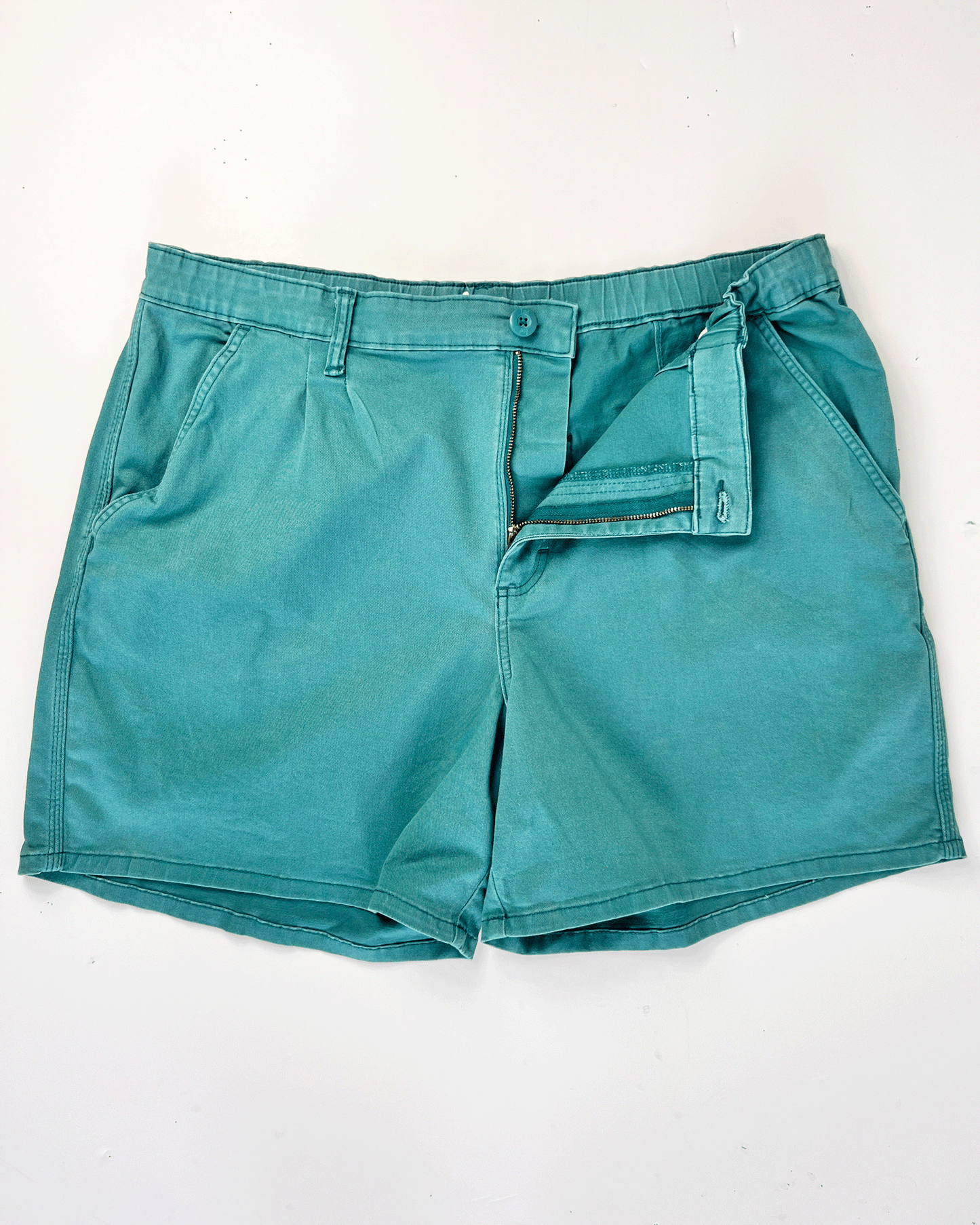 Lee Heritage Turquoise Denim Midi Shorts - UK 18