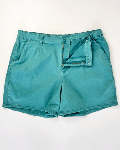 Lee Heritage Turquoise Denim Midi Shorts - UK 18