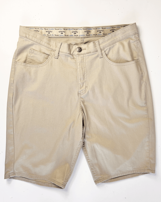 Beige Lee Riders Midi Denim Shorts - UK 16