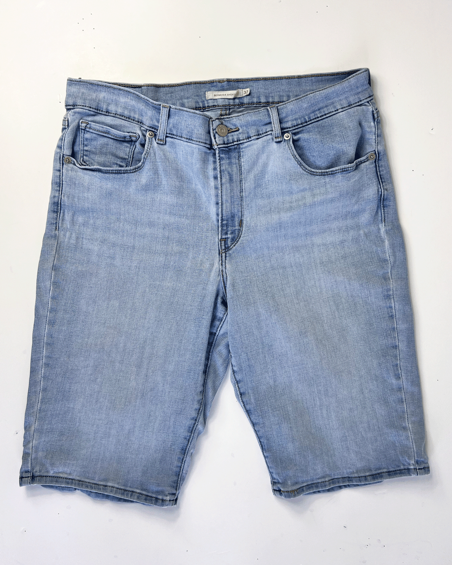 Light Blue Levis Denim Bermuda Shorts - UK 14