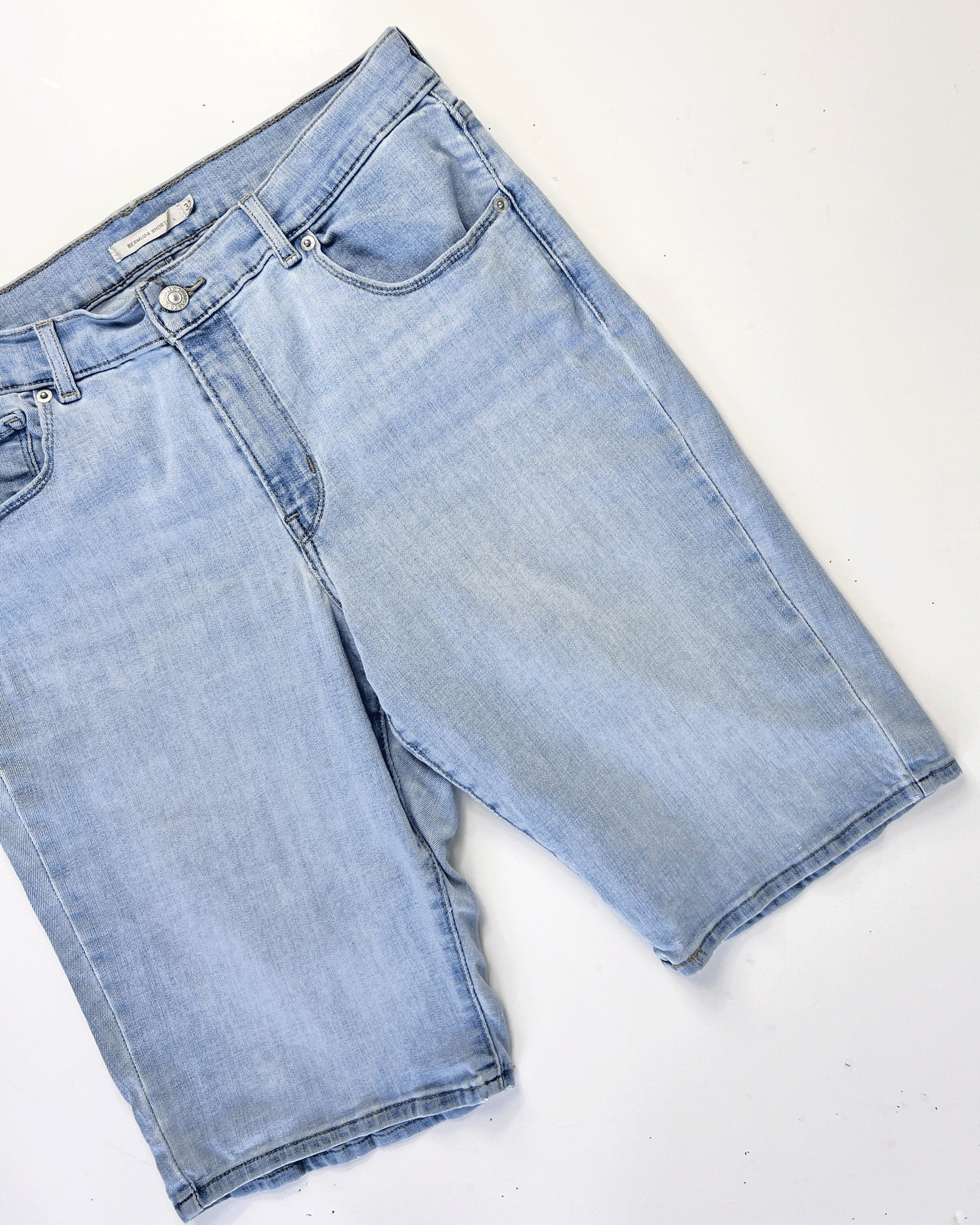 Light Blue Levis Denim Bermuda Shorts - UK 14