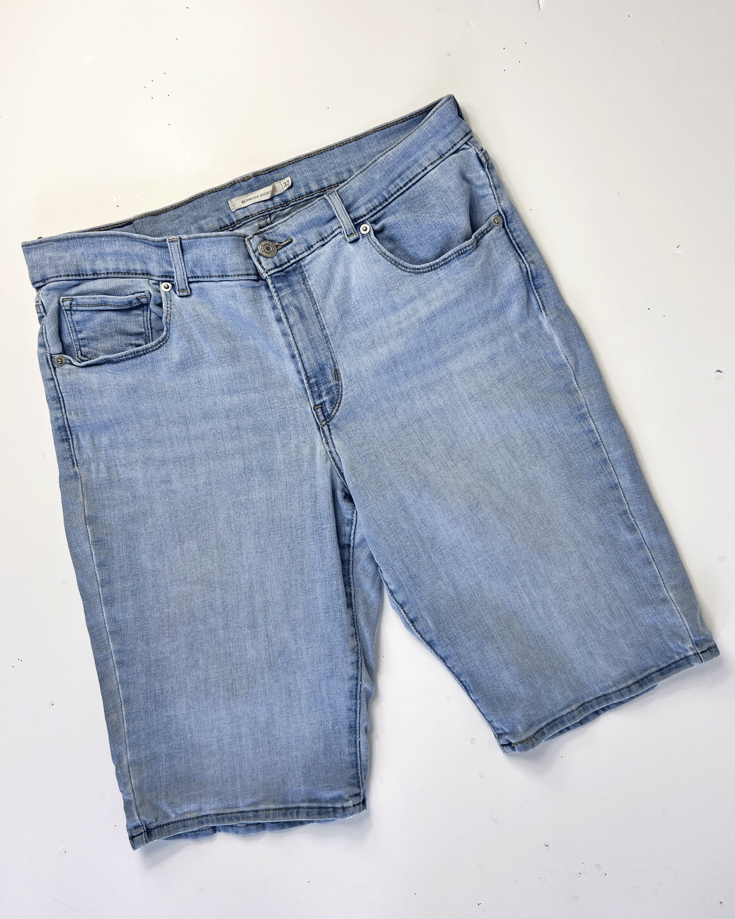 Light Blue Levis Denim Bermuda Shorts - UK 14