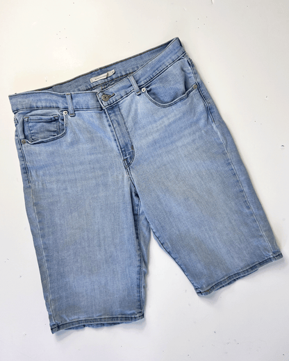 Light Blue Levis Denim Bermuda Shorts - UK 14