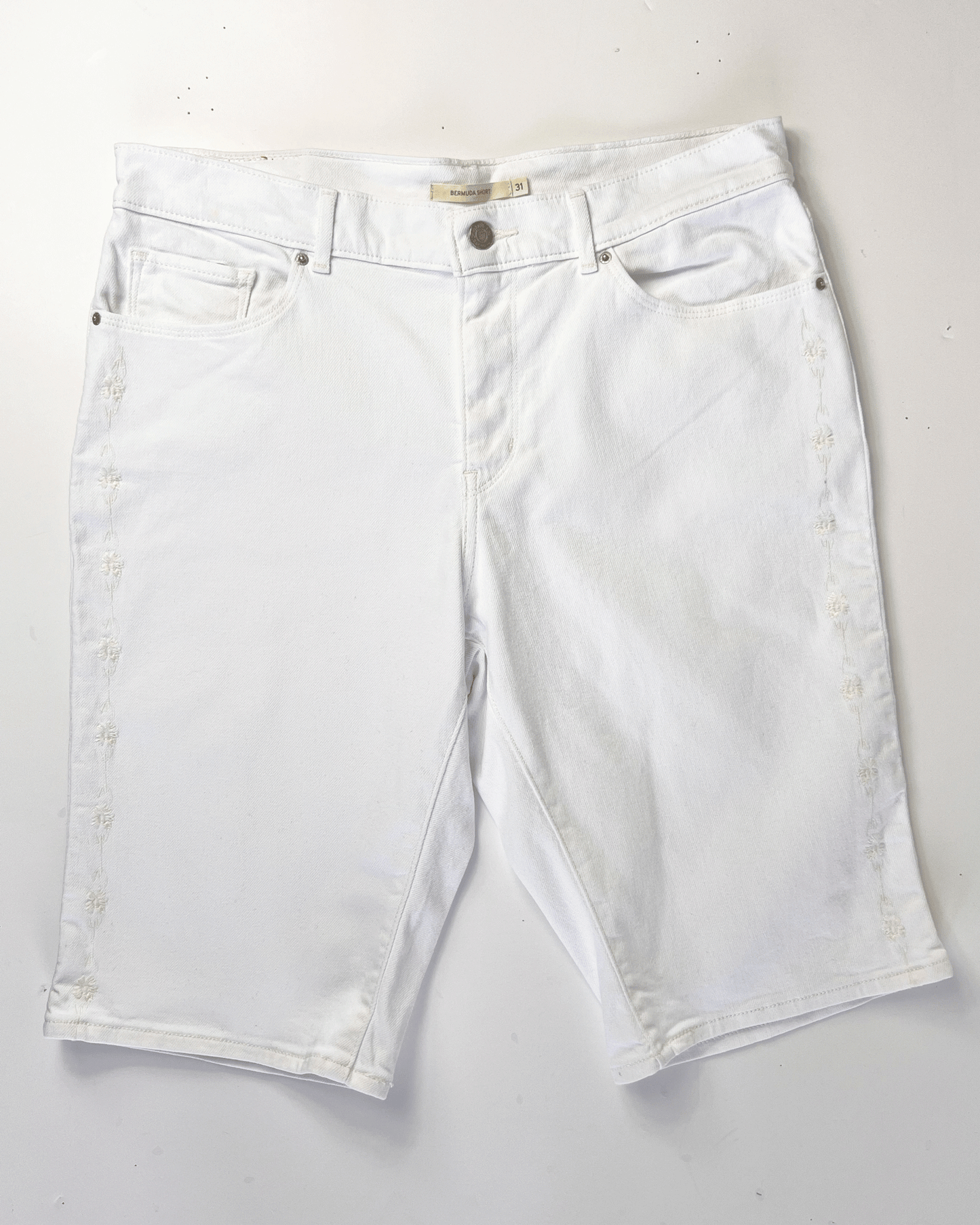 White Levis Denim Bermuda Shorts - UK 12