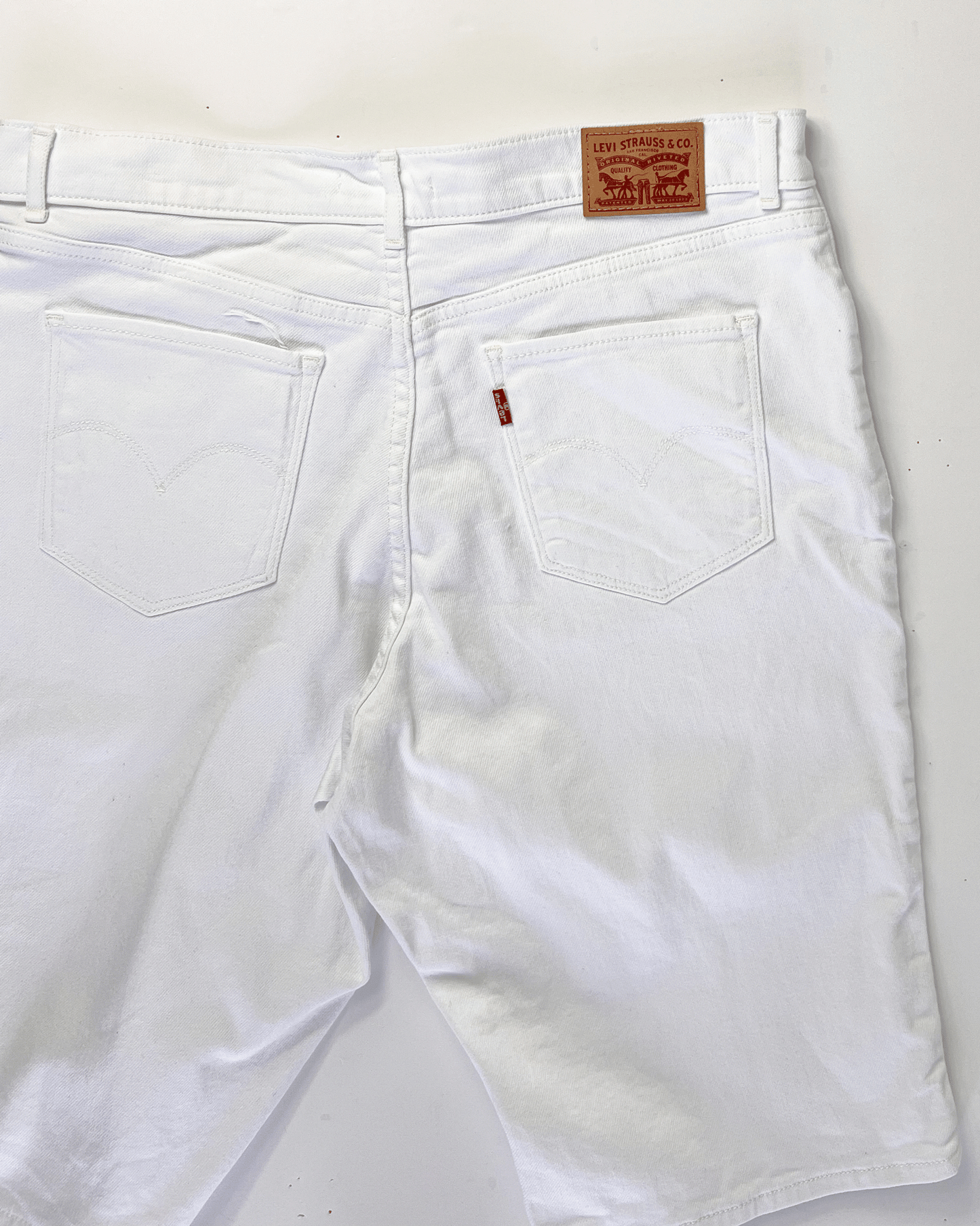 White Levis Denim Bermuda Shorts - UK 12