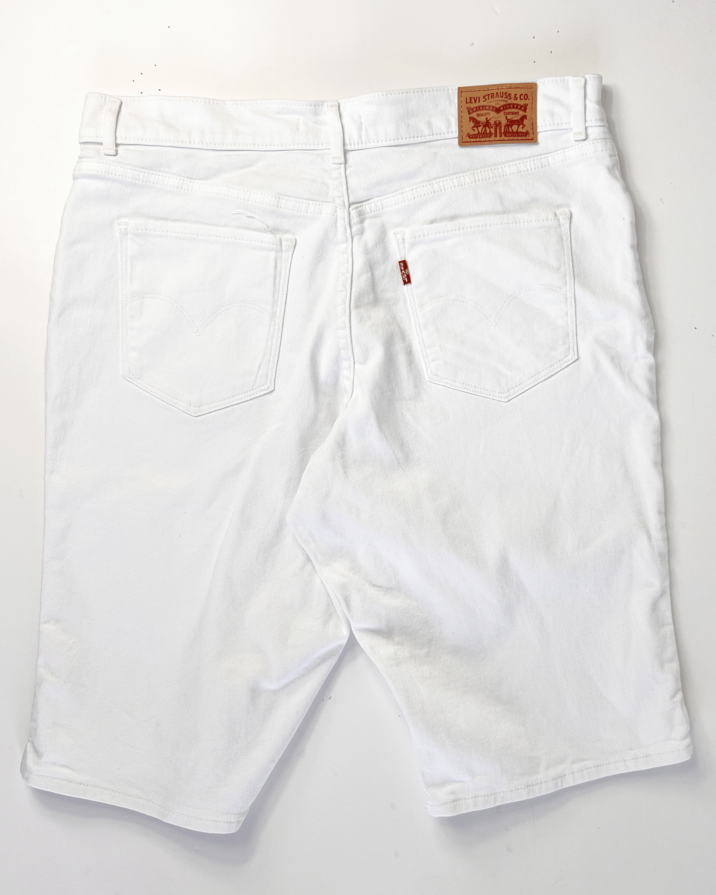White Levis Denim Bermuda Shorts - UK 12