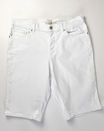 White Levis Denim Bermuda Shorts - UK 12