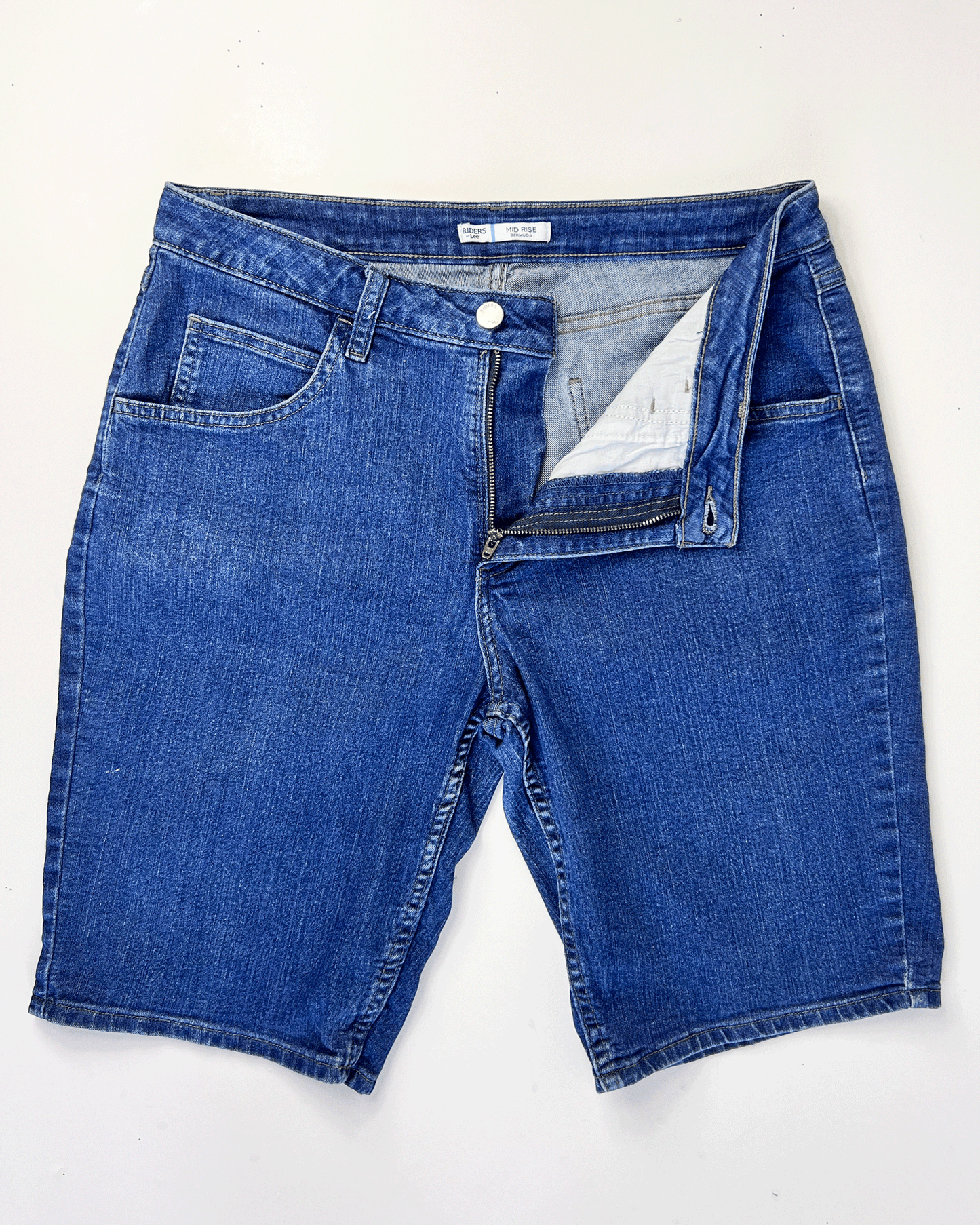 Mid Blue Lee Riders Denim Bermuda Shorts - UK 12