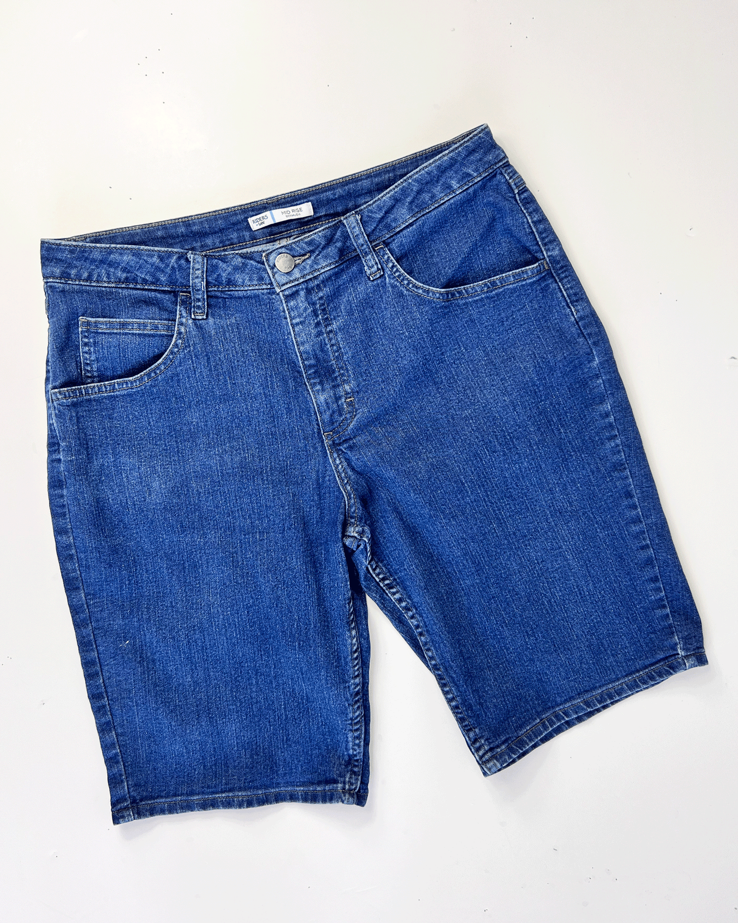 Mid Blue Lee Riders Denim Bermuda Shorts - UK 12