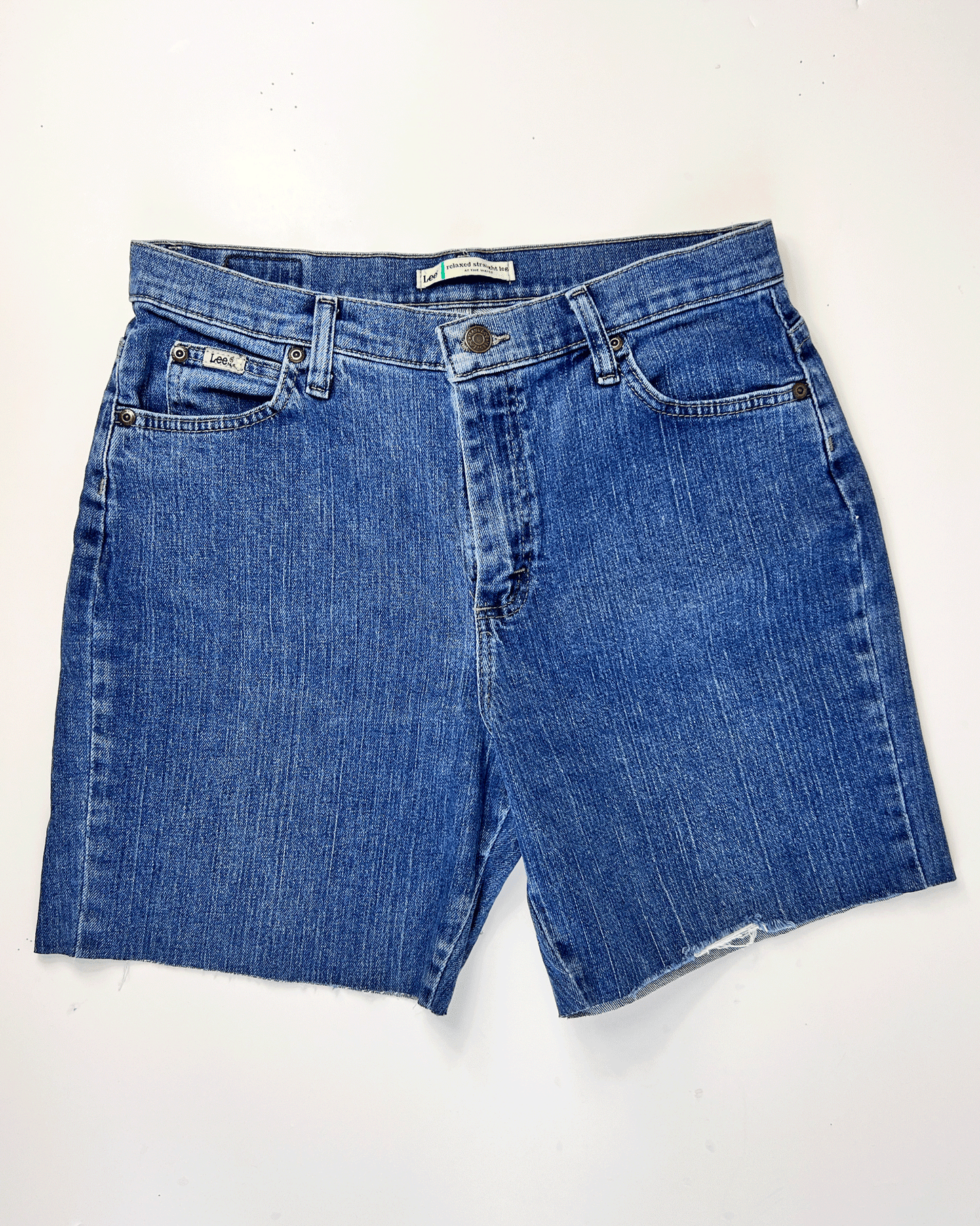 Mid Blue 1990s Lee Denim Midi Shorts - UK 10