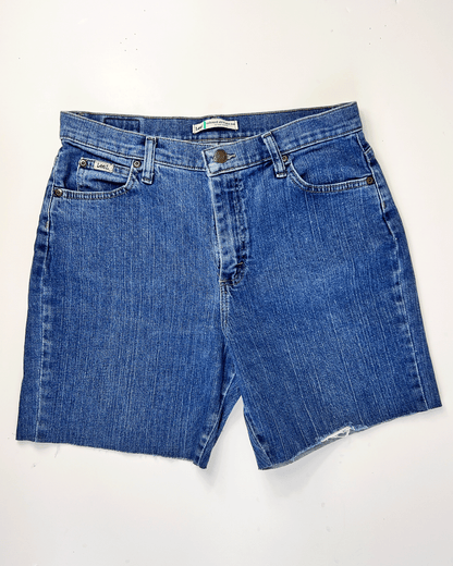 Mid Blue 1990s Lee Denim Midi Shorts - UK 10