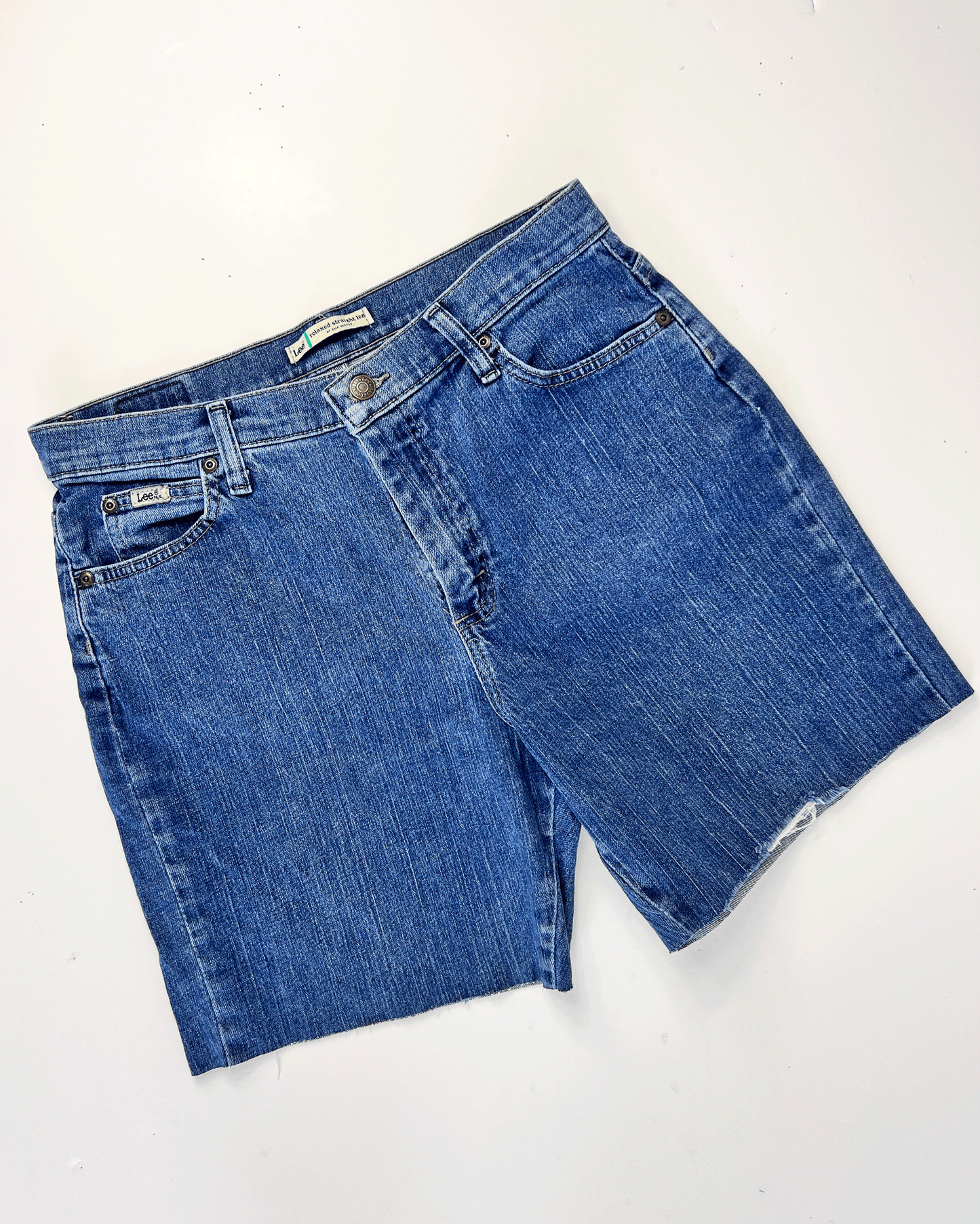 Mid Blue 1990s Lee Denim Midi Shorts - UK 10