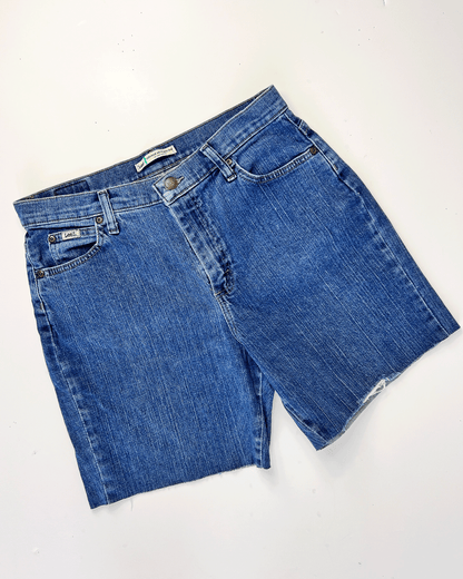 Mid Blue 1990s Lee Denim Midi Shorts - UK 10