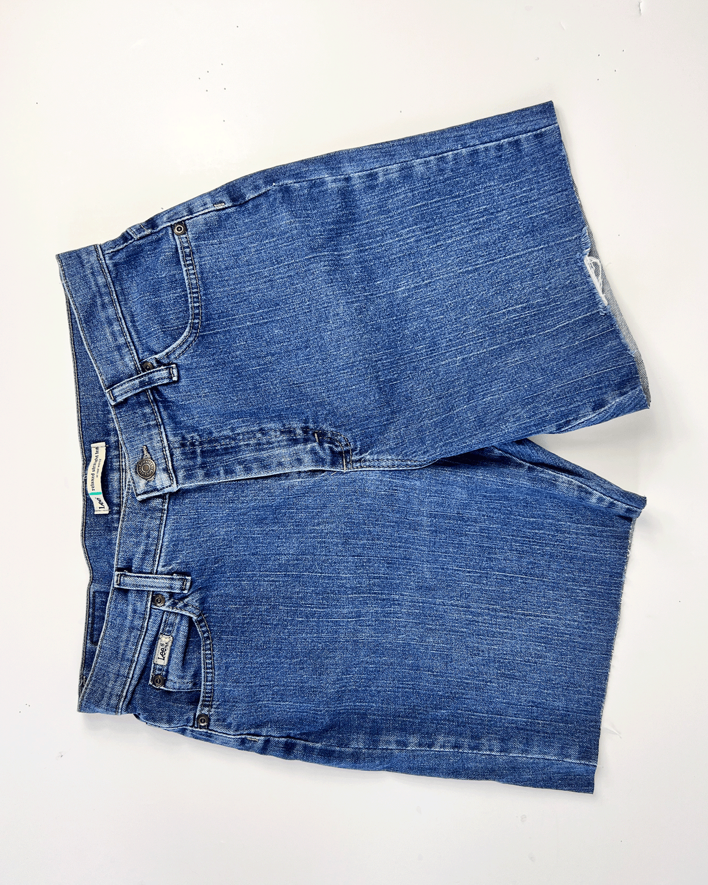 Mid Blue 1990s Lee Denim Midi Shorts - UK 10