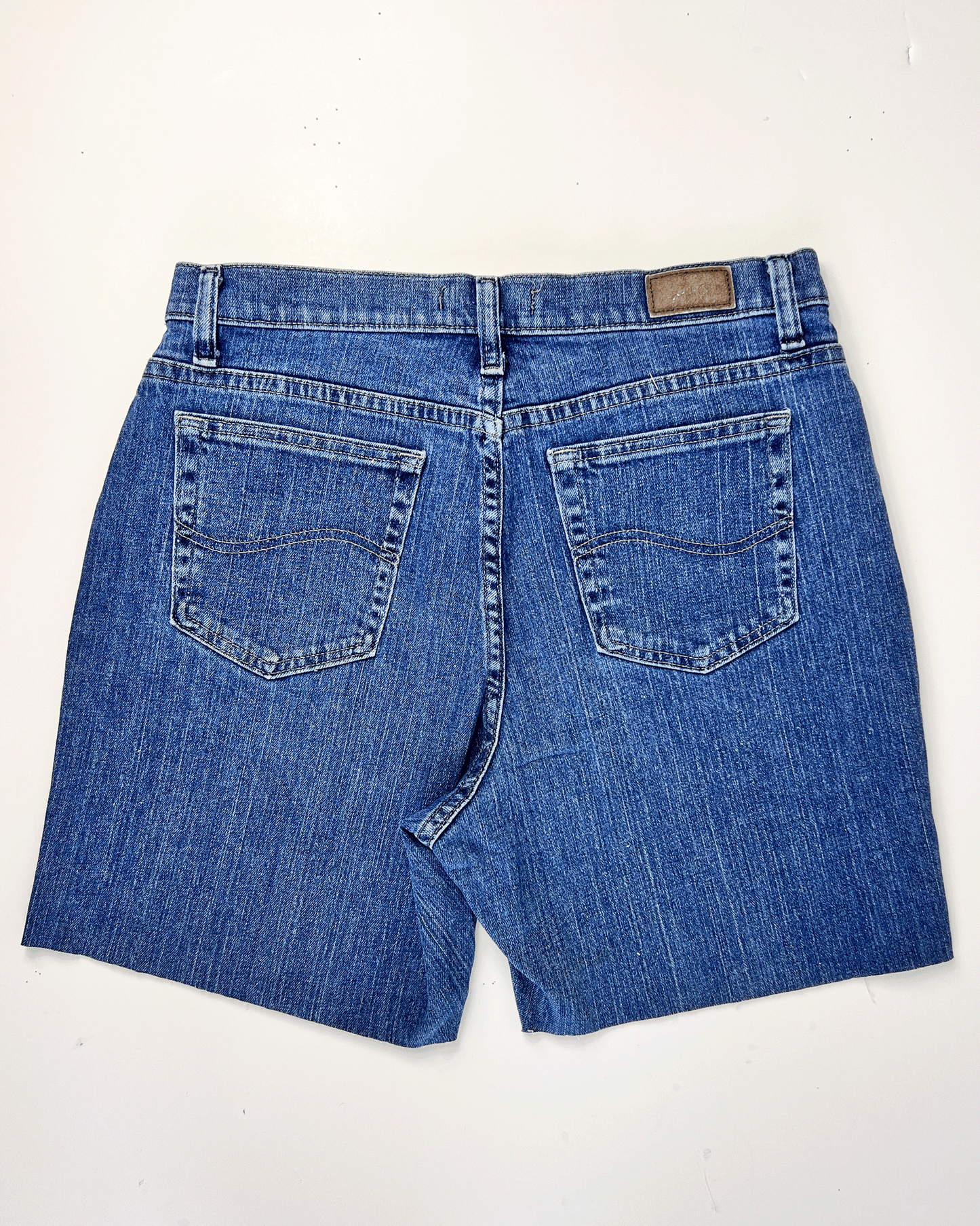 Mid Blue 1990s Lee Denim Midi Shorts - UK 10