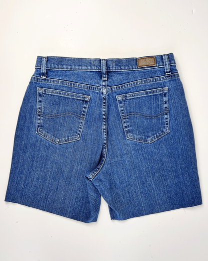 Mid Blue 1990s Lee Denim Midi Shorts - UK 10
