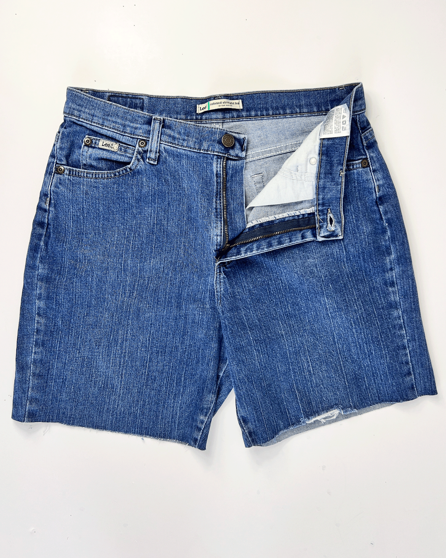 Mid Blue 1990s Lee Denim Midi Shorts - UK 10
