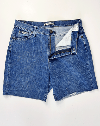Mid Blue 1990s Lee Denim Midi Shorts - UK 10