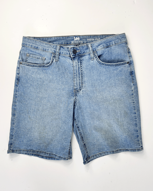 Lee Riders Light Blue Denim Midi Shorts - UK 10