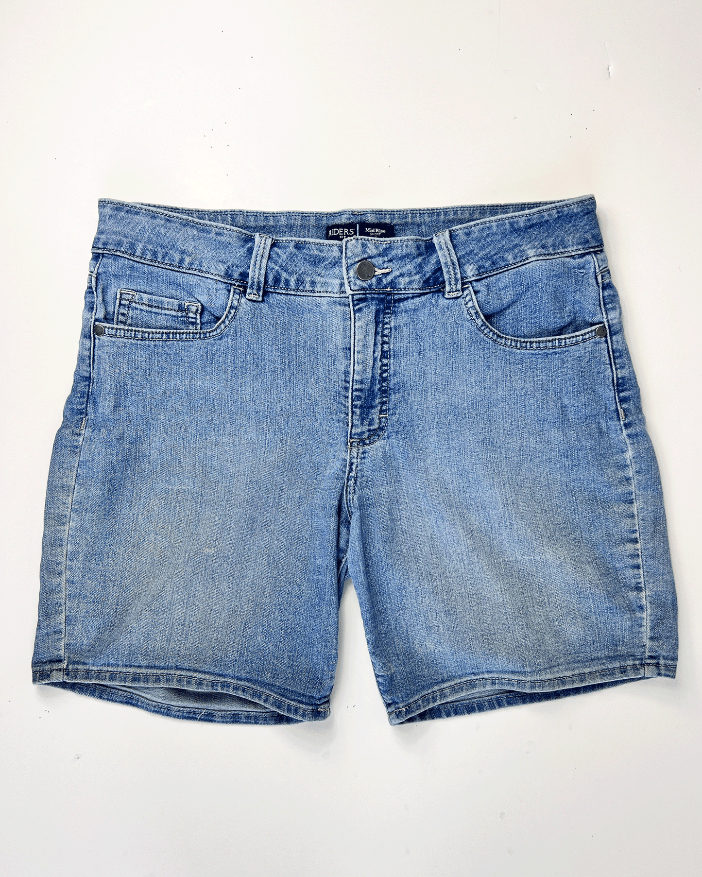 Lee Riders Light Blue 1990s Denim Midi Shorts - UK 14