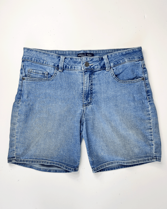 Lee Riders Light Blue 1990s Denim Midi Shorts - UK 14