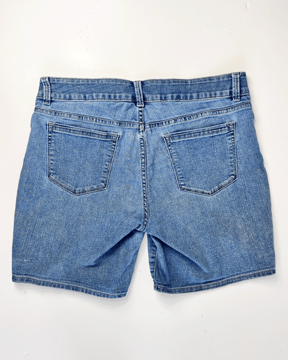 Lee Riders Light Blue 1990s Denim Midi Shorts - UK 14